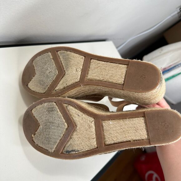 Marc Fisher Cute Tan Adalyne Platform Leather Open Toe Espadrille Wedges 7.5 - Picture 12 of 16